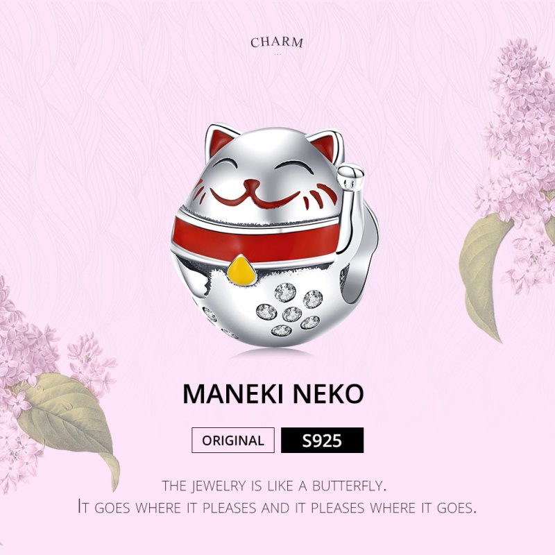 (kuva) Pandora-tyylinen hopeinen Maneki Neko -riipus - SCC1374 - Näytä 5