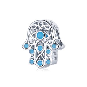 (kuva) Pandora-tyylinen hopeinen onnen käden amuletti - SCC1757