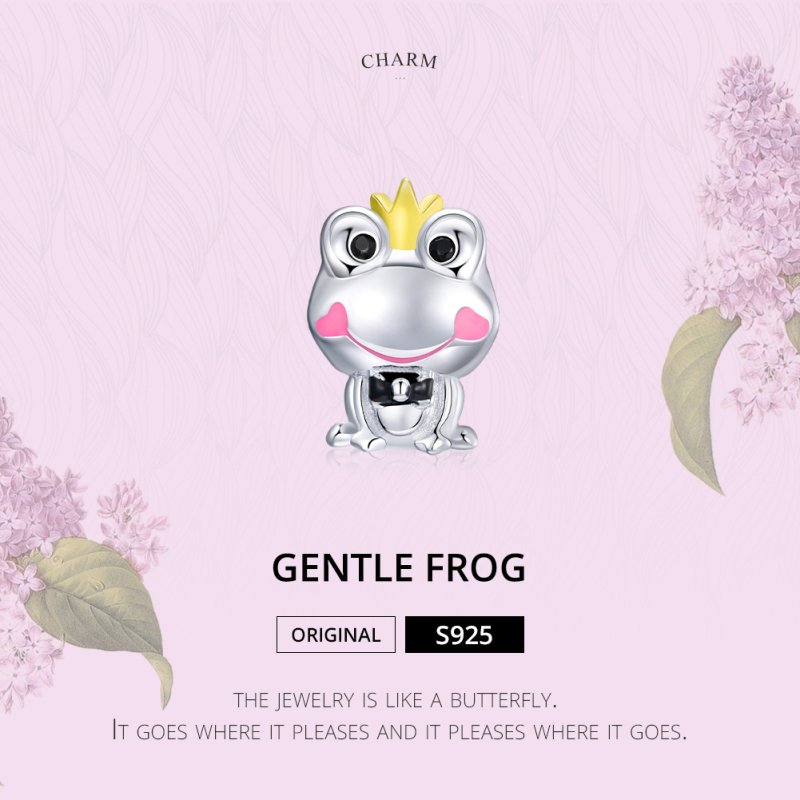 (kuva) Pandora Style Two Tone Gentle Frog Charm - SCC1769 - Näytä 6