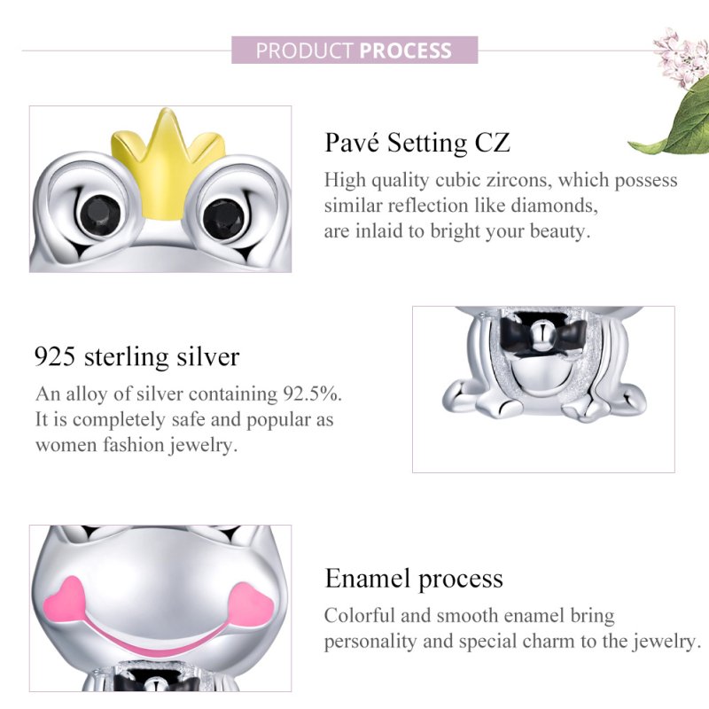 (kuva) Pandora Style Two Tone Gentle Frog Charm - SCC1769 - Näytä 8