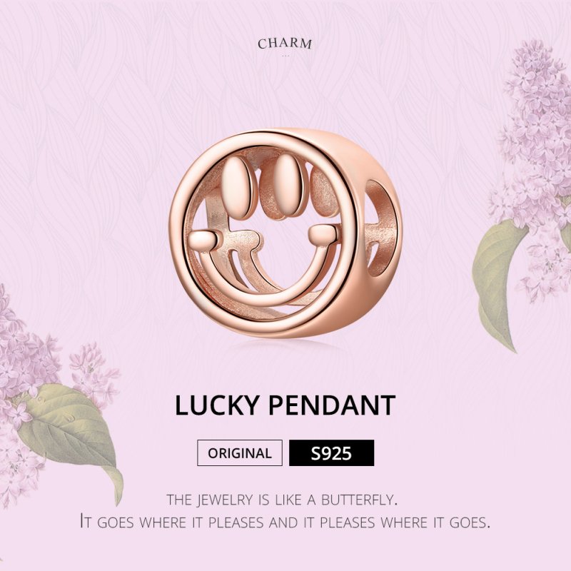 (kuva) Pandora-tyylinen ruusukulta Lucky Smile -riipus - SCC1787 - Näytä 6