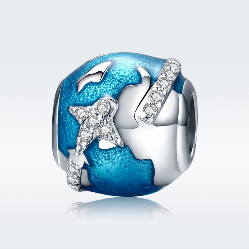 (kuva) Pandora-tyylinen hopea Travel Around The World -riipus - SCC183 - Näytä 2