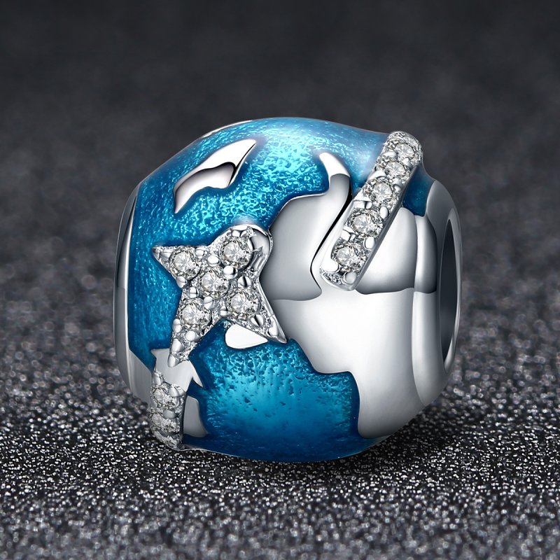 (kuva) Pandora-tyylinen hopea Travel Around The World -riipus - SCC183 - Näytä 3