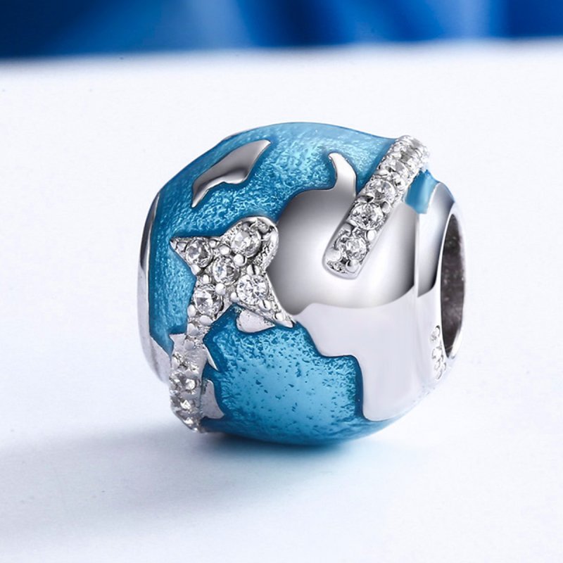 (kuva) Pandora-tyylinen hopea Travel Around The World -riipus - SCC183 - Näytä 4