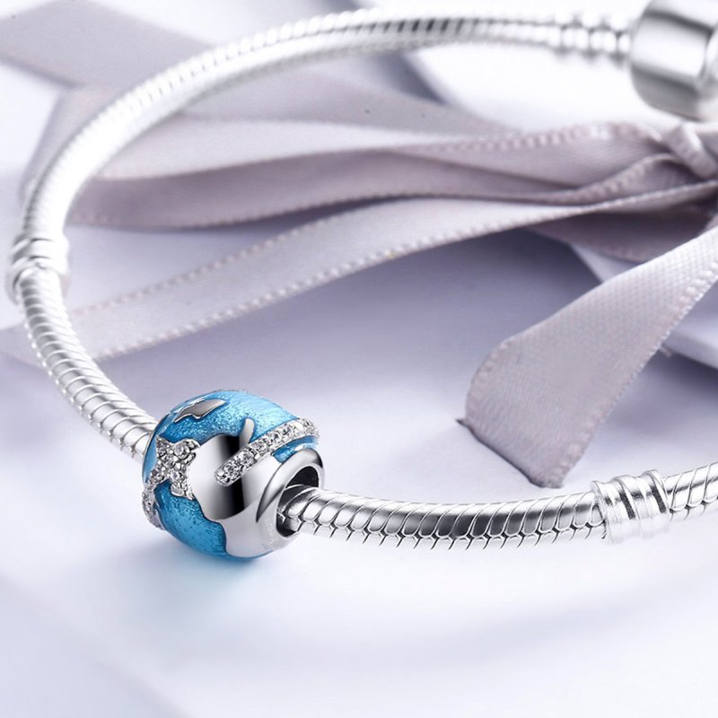 (kuva) Pandora-tyylinen hopea Travel Around The World -riipus - SCC183 - Näytä 5