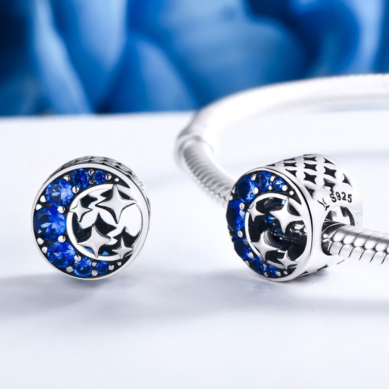 (kuva) Pandora-tyylinen Hopea Tähti Kuu Myytti Charm - SCC184 - Näytä 5
