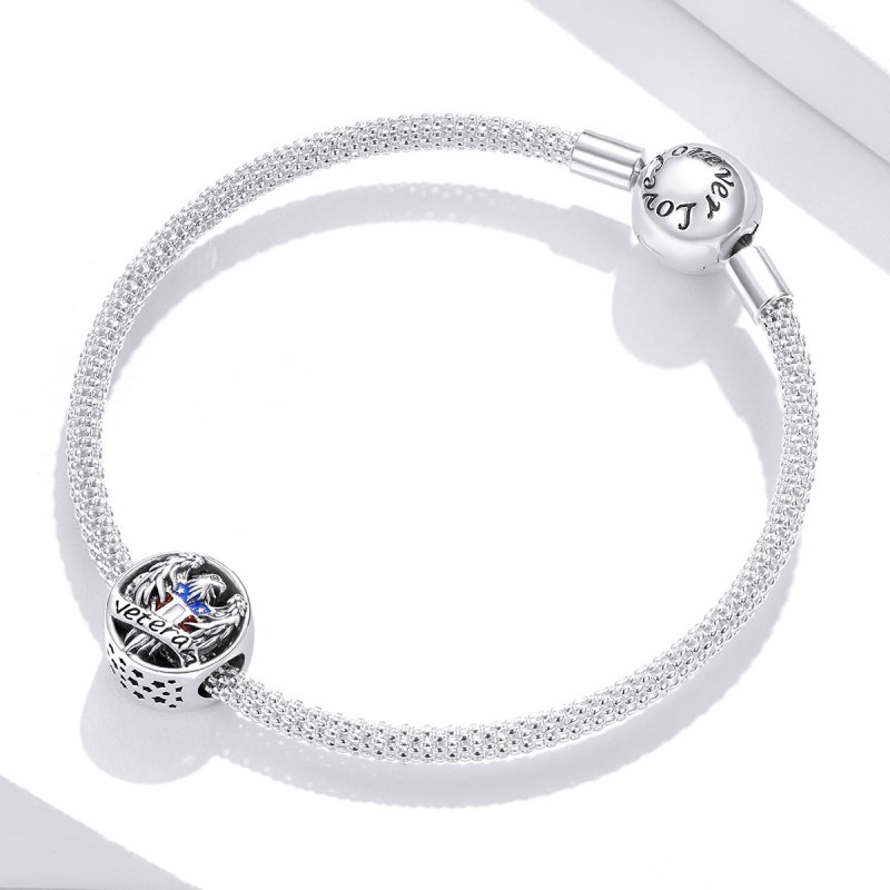 (kuva) Pandora-tyylinen Hopea Veteran - Charm - SCC1885 - Näytä 3