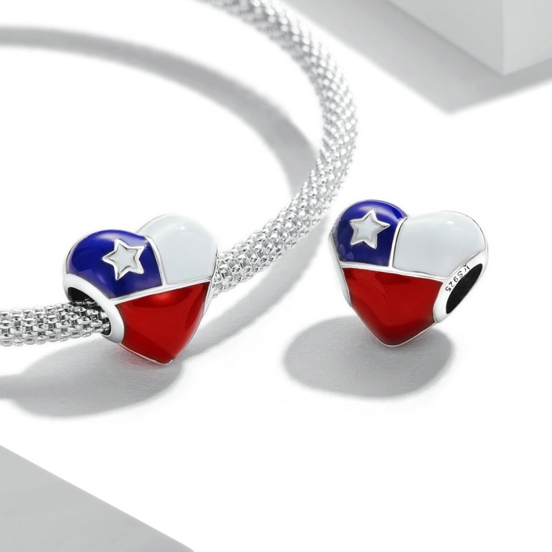 (kuva) Pandora Style Love Chile Flag Charm - SCC2110 - Näytä 4