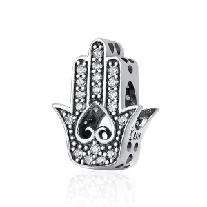 (kuva) Pandora-tyylinen hopea Hamsa -koru - SCC225