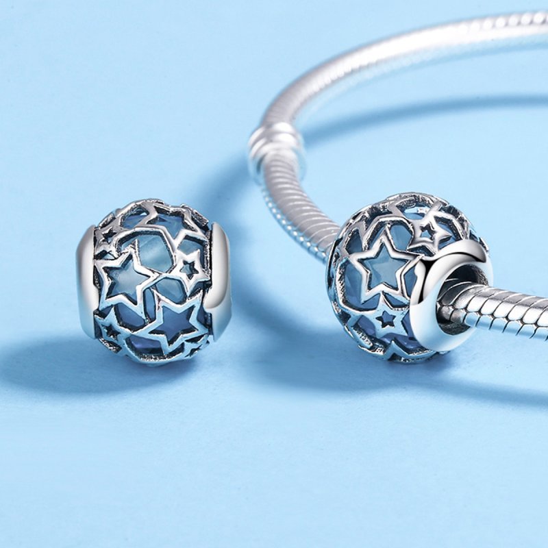 (kuva) Pandora-tyylinen Hopeatähdet -riipus - SCC411 - Näytä 5
