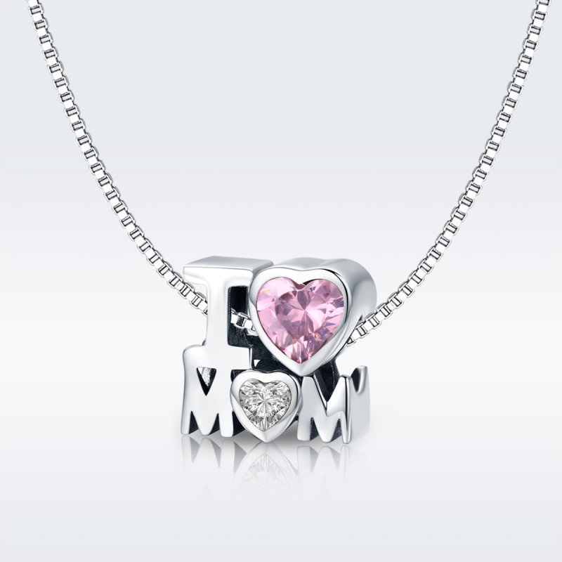 (kuva) Pandora-tyylinen hopeinen I Love Mom -riipus - SCC579 - Näytä 2