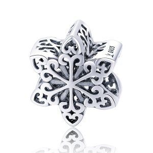 (kuva) Pandora-tyylinen Hopea Kirkkaus Lumihiutale Charm - SCC719