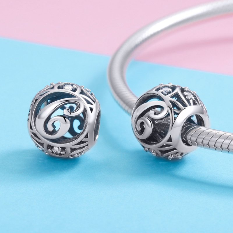 (kuva) Pandora-tyylinen Letter-C -koru - SCC738-C - Näytä 3