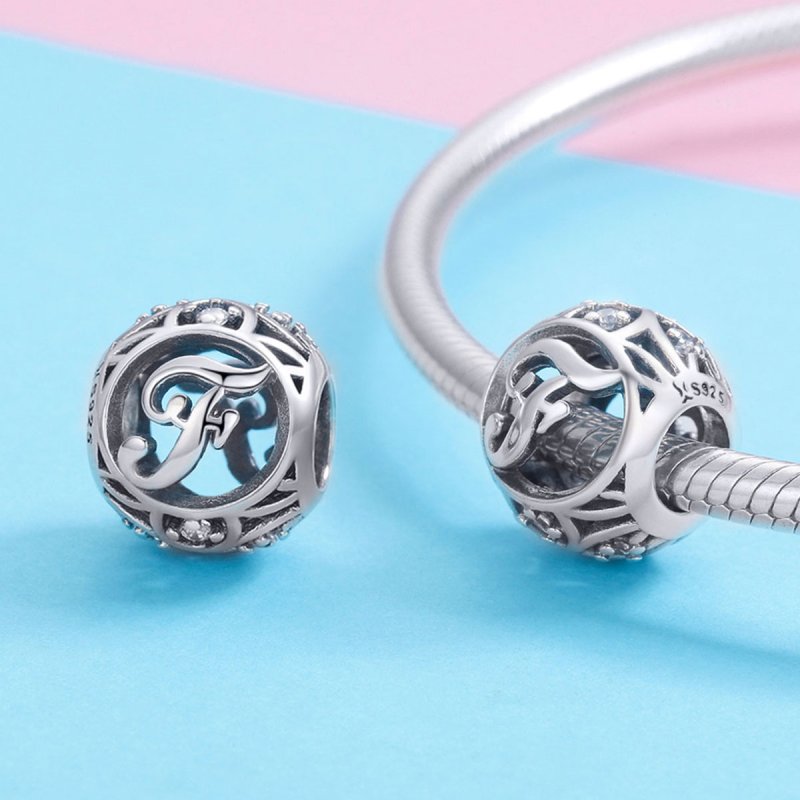 (kuva) Pandora-tyylinen Letter-F -koru - SCC738-F - Näytä 3