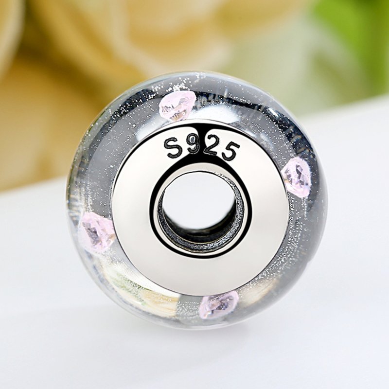 (kuva) Pandora-tyylinen Valkoinen Murano-lasi Pinkit Kivet Charm - SCZ004 - Näytä 5