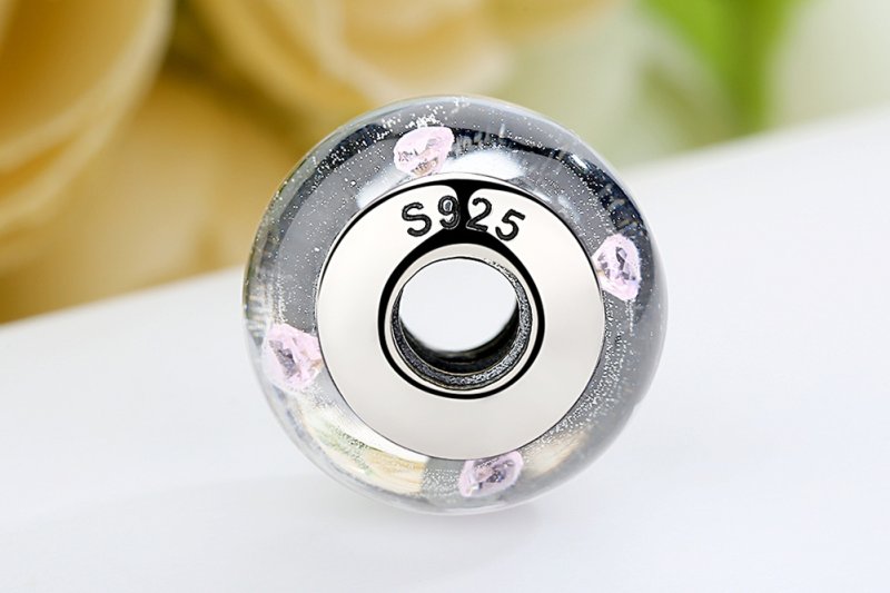 (kuva) Pandora-tyylinen Valkoinen Murano-lasi Pinkit Kivet Charm - SCZ004 - Näytä 9