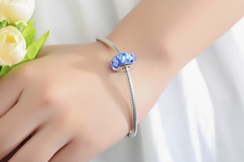 (kuva) Pandora-tyylinen Sininen Muranolasi Valkokukat - Charm - SCZ006 - Näytä 10