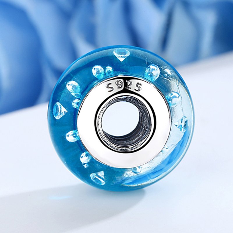 (kuva) Pandora-tyylinen sininen Trend-koru kierteisellä Murano-lasikoristeella - SCZ029 - Näytä 4