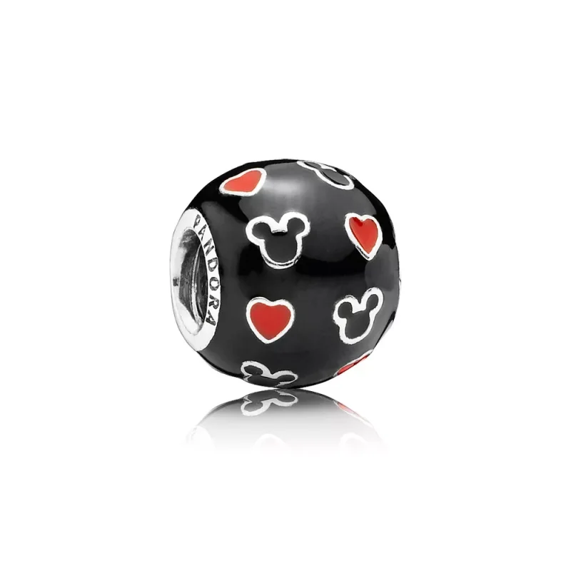 (kuva) Disney Mickey silver charm with black and red enamel - 791477ENMX - Helat | PANDORA