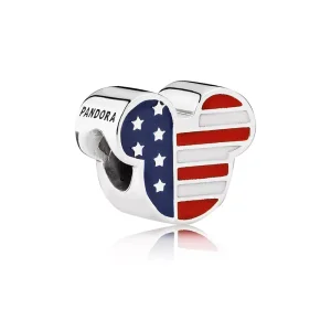 (kuva) Disney Mickey USA silver charm - 791585ENMX - Helat | PANDORA