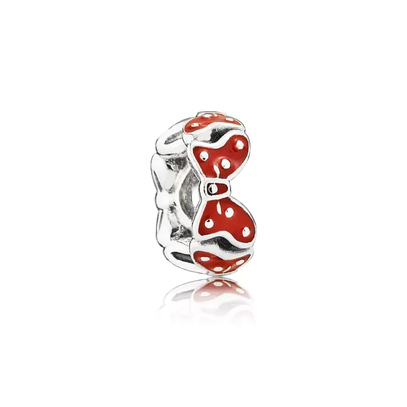 (kuva) Disney Minnie bow silver spacer with red enamel - 791582EN09 - Helat | PANDORA