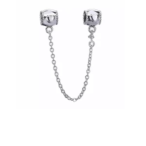 (kuva) Embossed Heart Safety Chain - 796457CZ - Helat | PANDORA