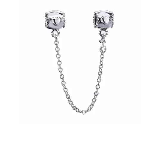 (kuva) Embossed Heart Safety Chain - 796457CZ - Helat | PANDORA