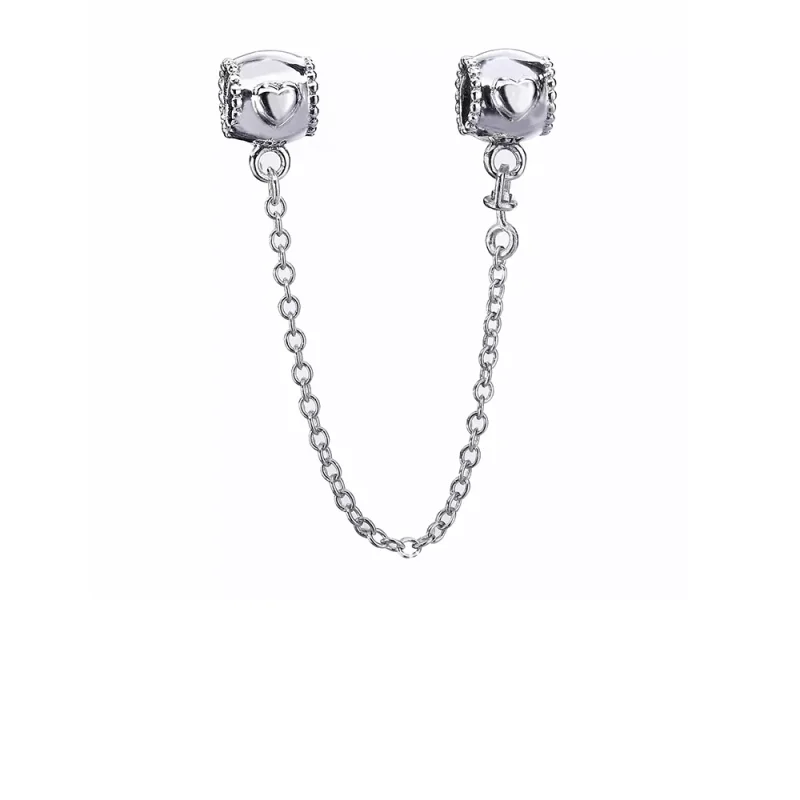 (kuva) Embossed Heart Safety Chain - 796457CZ - Helat | PANDORA