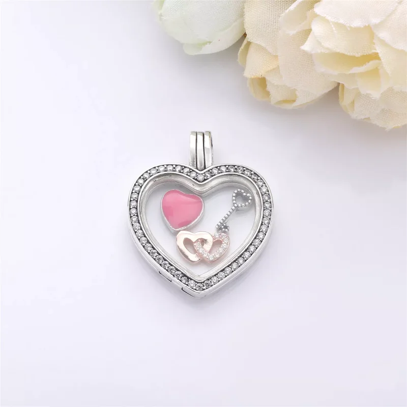(kuva) Sparkling PANDORA Floating Heart Locket - 797248CZ - Helat | PANDORA - Näytä 3