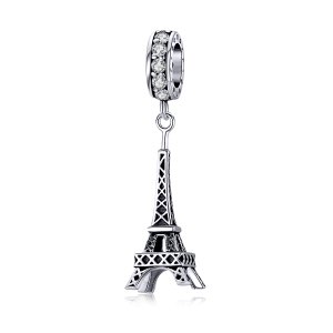 (kuva) Pandora-tyylinen hopea Pariisin Eiffel-torni riipus - BSC154