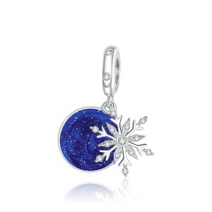 (kuva) Pandora-tyylinen Hopea Luminen Yötaivas Ripustin - BSC367