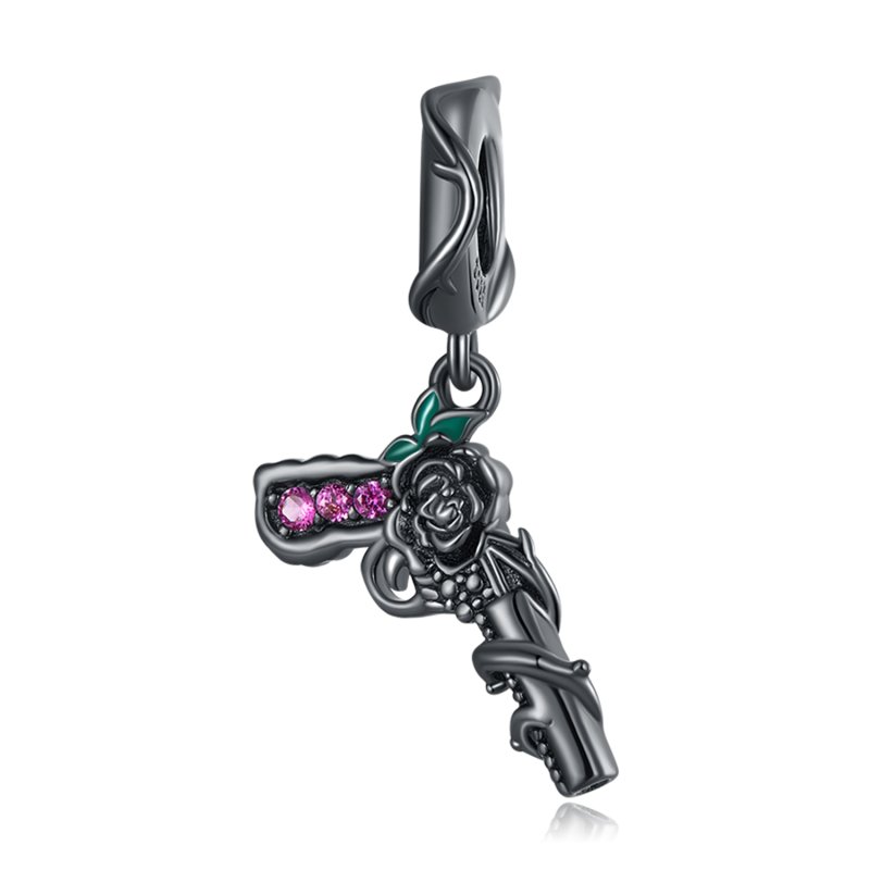 (kuva) Pandora Style Rose Pistol Dangle - SCC2241