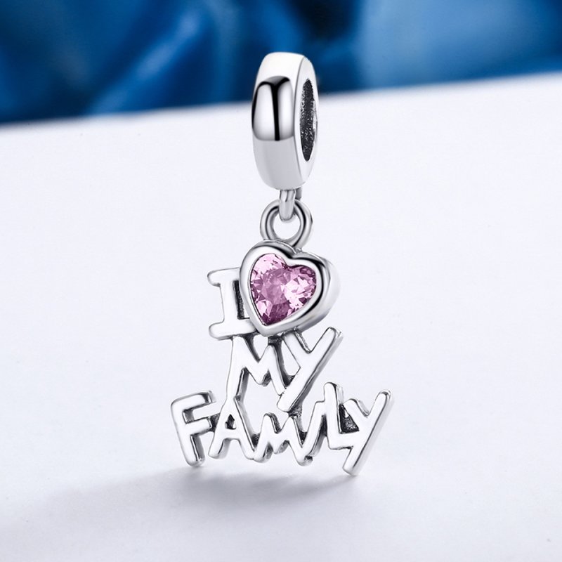 (kuva) Pandora-tyylinen hopea I Love My Family -ripustin - SCC251 - Näytä 4