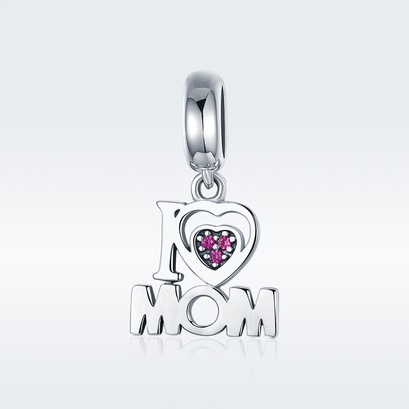 (kuva) Pandora-tyylinen hopeinen I Love Mom -riipus - SCC420 - Näytä 2