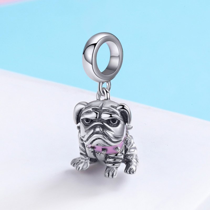 (kuva) Pandora-tyylinen hopeinen Englanninbulldoggien riipus - SCC552 - Näytä 3