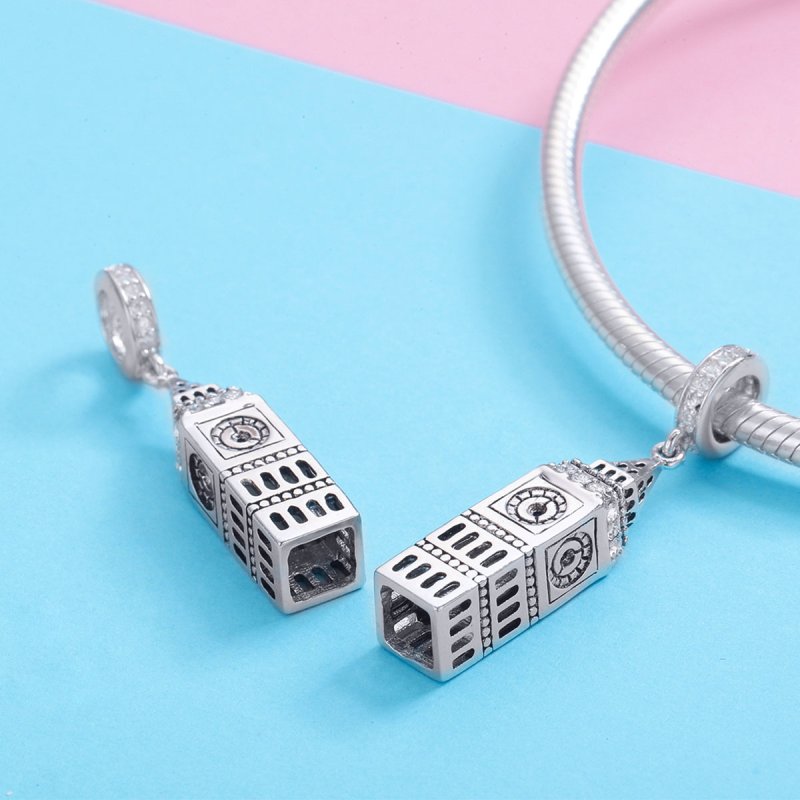 (kuva) Pandora-tyylinen hopeinen Iso-Britannia Big Ben -riipus - SCC868 - Näytä 3