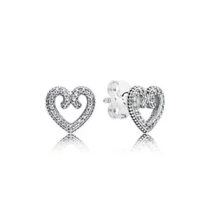 (kuva) Heart Swirls - 297099CZ - Korvakorut | PANDORA
