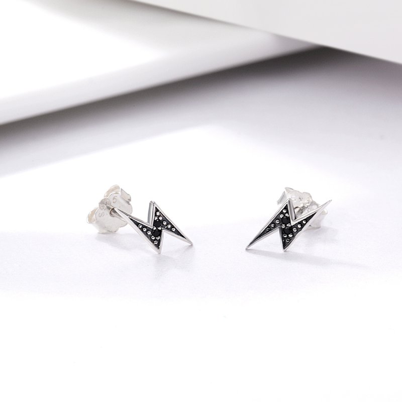 (kuva) Pandora Style Silver Lightning Stud Earrings - SCE156 - Näytä 4