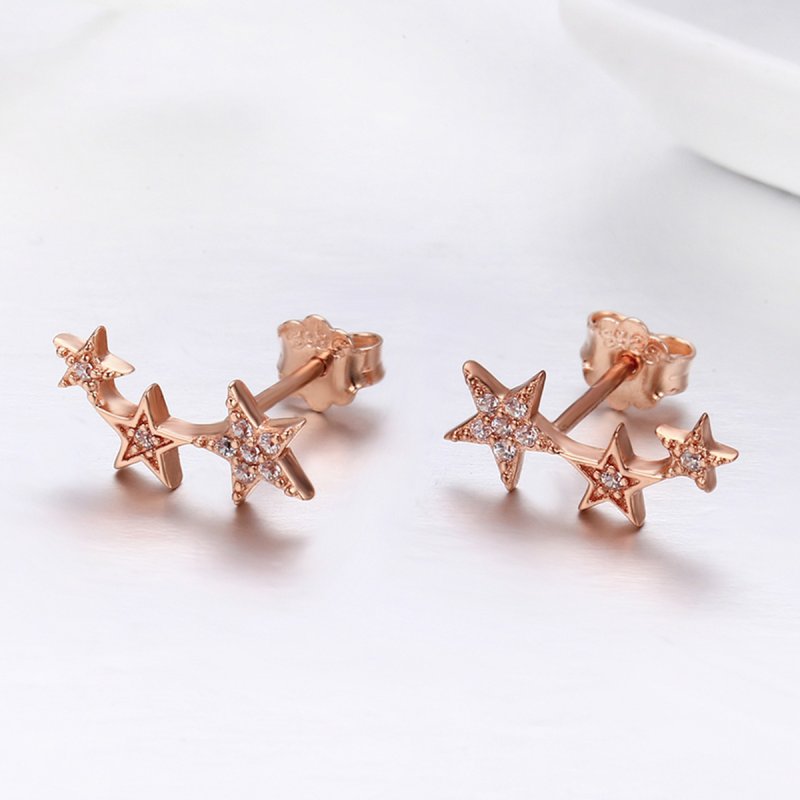 (kuva) Pandora-tyyliset Rose Gold Secrets of Stars -korvakorut - SCE291 - Näytä 5