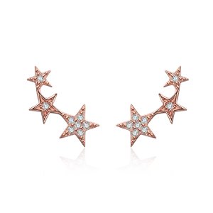 (kuva) Pandora-tyyliset Rose Gold Secrets of Stars -korvakorut - SCE291