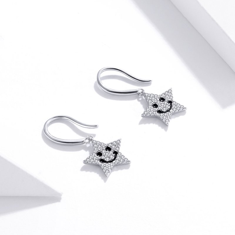 (kuva) Pandora Style Smile Star Hanging Earrings - SCE946 - Näytä 3