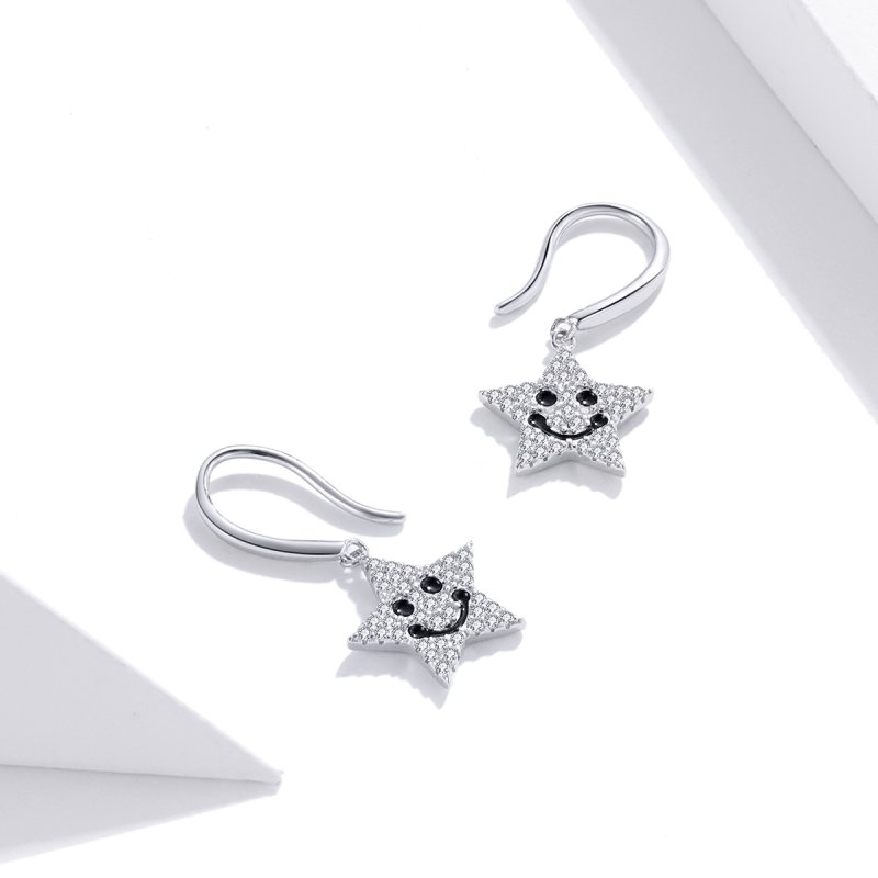 (kuva) Pandora Style Smile Star Hanging Earrings - SCE946 - Näytä 4