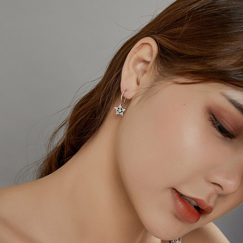 (kuva) Pandora Style Smile Star Hanging Earrings - SCE946 - Näytä 5