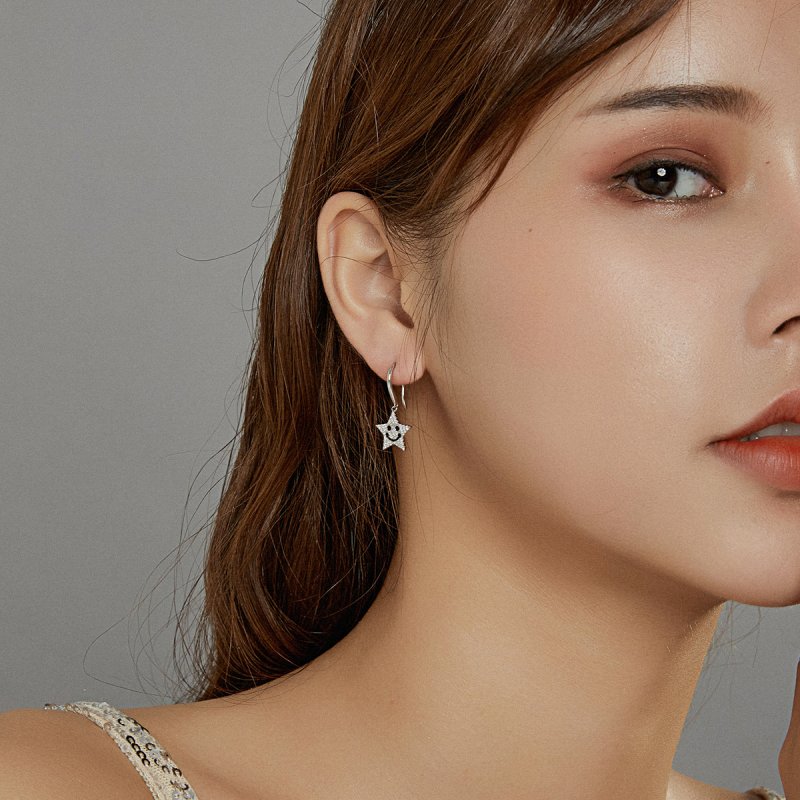 (kuva) Pandora Style Smile Star Hanging Earrings - SCE946 - Näytä 7