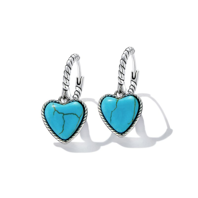 (kuva) Pandora-tyyliset Love Turquoise -korvarenkaat - BSE589 - Näytä 2