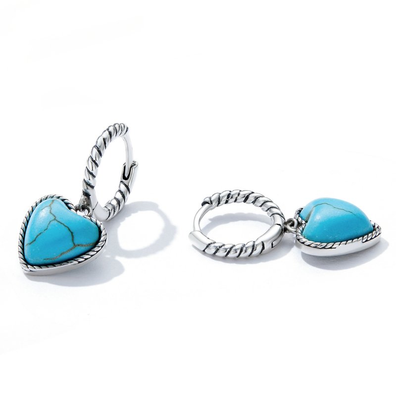 (kuva) Pandora-tyyliset Love Turquoise -korvarenkaat - BSE589 - Näytä 3