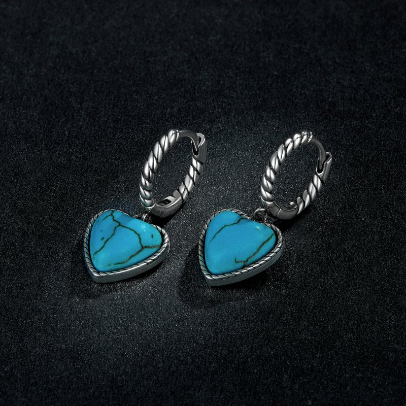 (kuva) Pandora-tyyliset Love Turquoise -korvarenkaat - BSE589 - Näytä 5