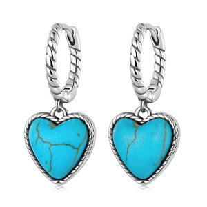 (kuva) Pandora-tyyliset Love Turquoise -korvarenkaat - BSE589