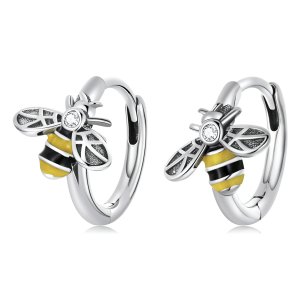 (kuva) Pandora-tyyliset Mini Bee -korvarenkaat - SCE1337