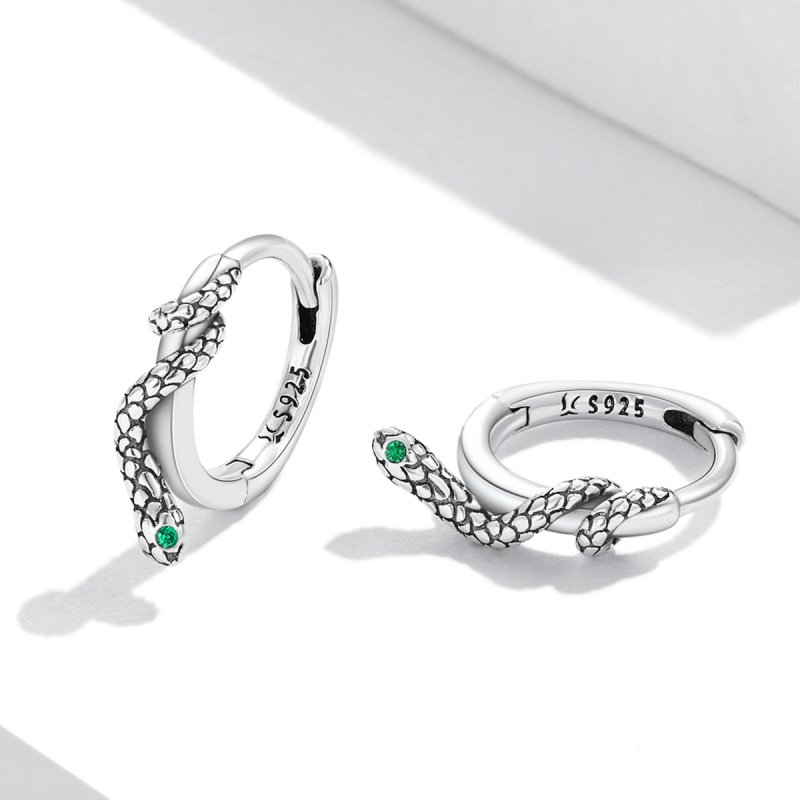 (kuva) Pandora-tyyliset Spirit Snake -korvarenkaat - SCE1357 - Näytä 3